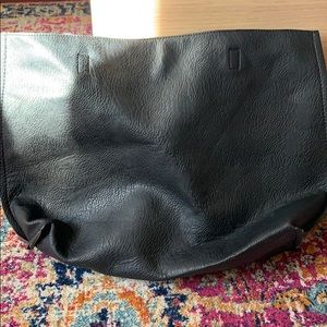 Black/brown reversible tote bag